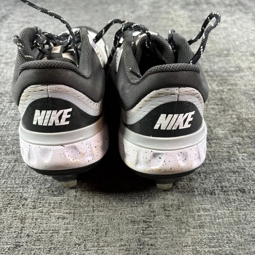 Nike Alpha Huarache Elite 4 Low Mens Size 7 Grey Black Metal Baseball Cleats